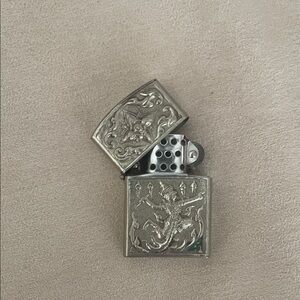 Intricately Designed Silver Lighter